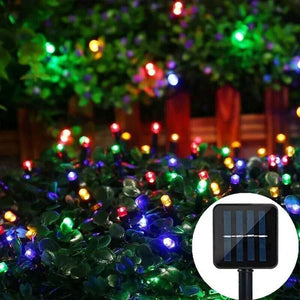 LUCES  NAVIDEÑAS CON PANEL SOLAR