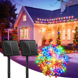 LUCES  NAVIDEÑAS CON PANEL SOLAR